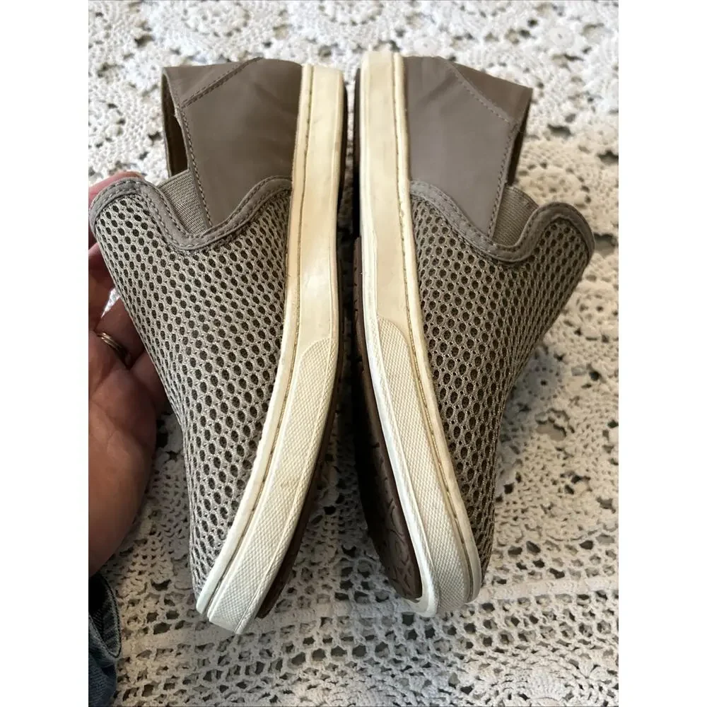 OluKai Women's Taupe Mesh Slip-On Flats